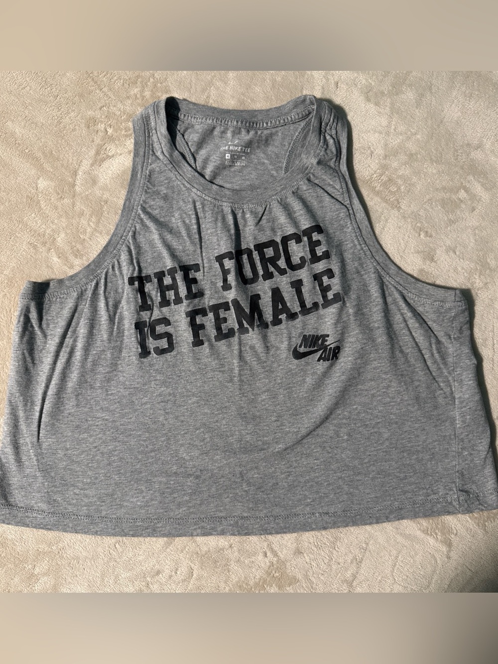 Nike Gray Women's Graphic Tank - 'Air' Accent
